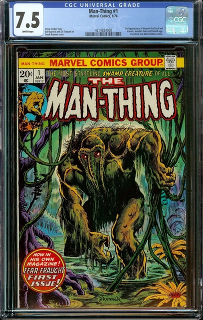 Man-Thing #1 Vol. 1 1974 CGC 7.5 WHITE - 2nd Appearance of Howard the Duck