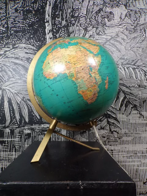 VINTAGE-GLOBE TERRESTRE LUMINEUX-JRO-DESIGN 70-en allemand-1970