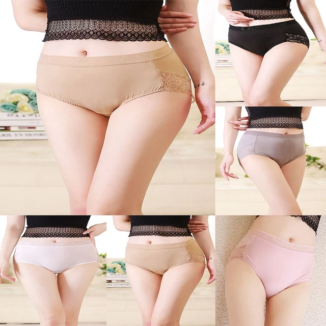 Slips en dentelle taille haute confortables pour femmes taille plus sans couture