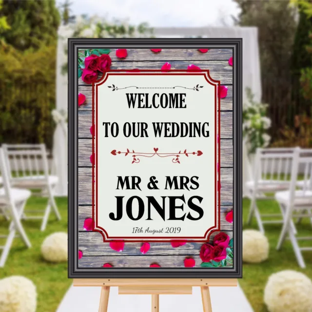 Personalised Welcome to our Wedding Sign Banner Poster Print N169 (Print Only)