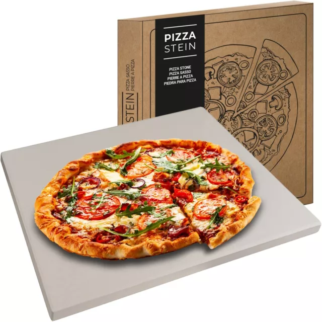 Heidenfeld XXL-Pizzastein Brotbackstein Ofenstein 46,5x35,5x1,5 cm Cordierit