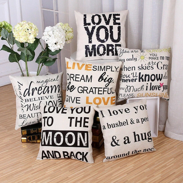 18inch Cotton Linen Home Decorative Throw Pillow Case Sofa Waist Cushion Cover