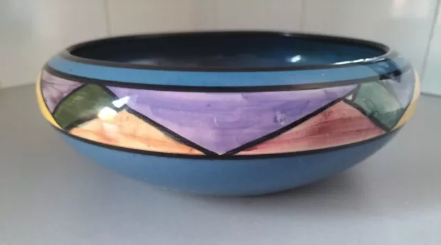 WATCOMBE Dartmouth Pottery - BOWL - Art Deco Geometric JAZZ Pattern.  1930'S