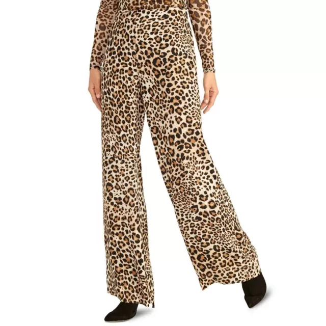 RACHEL ROY NEW Women's Animal Print Cheetah Side Zippered Palazzo Pants Sz 10