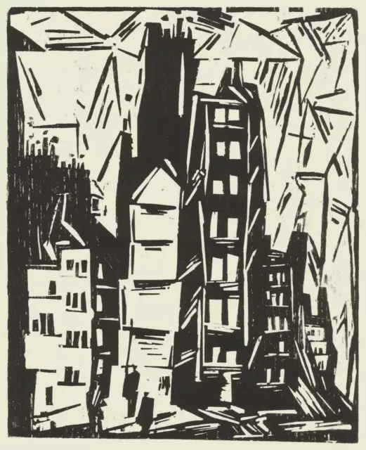 Lyonel Feininger - Pariser Häuser - Holzschnitt 1919