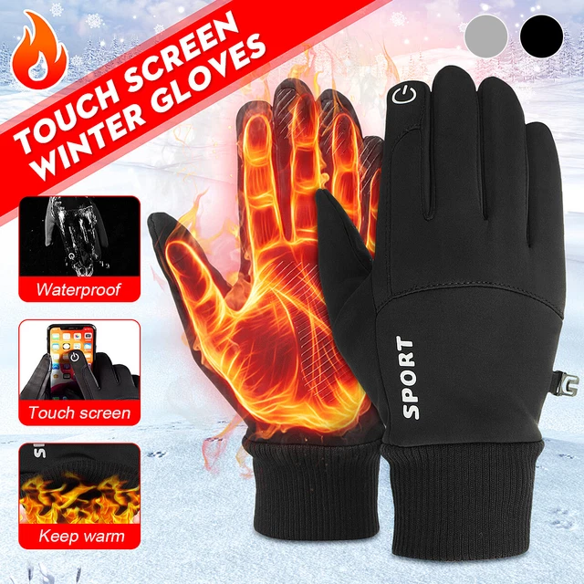 Gants Chauffants Electrique d'Hiver Coupe-Vent avec Fonctionnement du Tactile