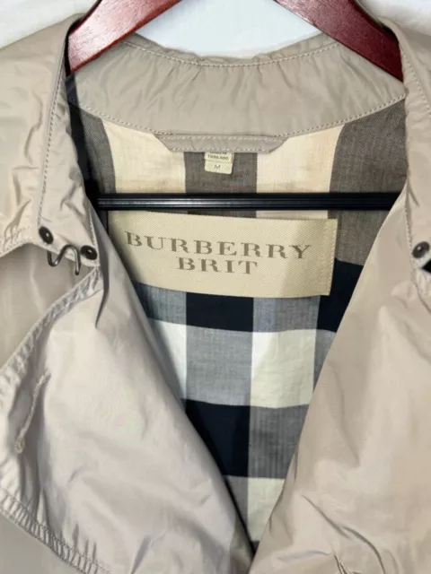 burberry brit men’s rain trench coat in beige