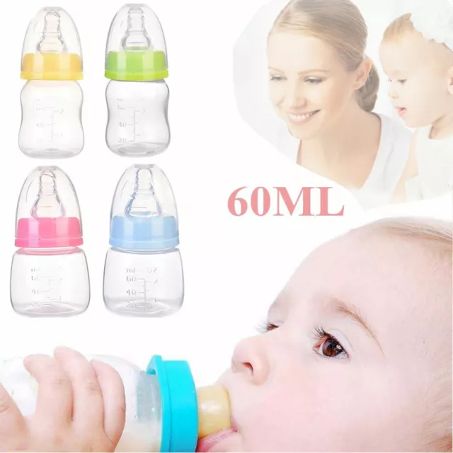 60ML Portable Baby Feeding Nursing Bottle Safe Care Juice Milk Bottles GB