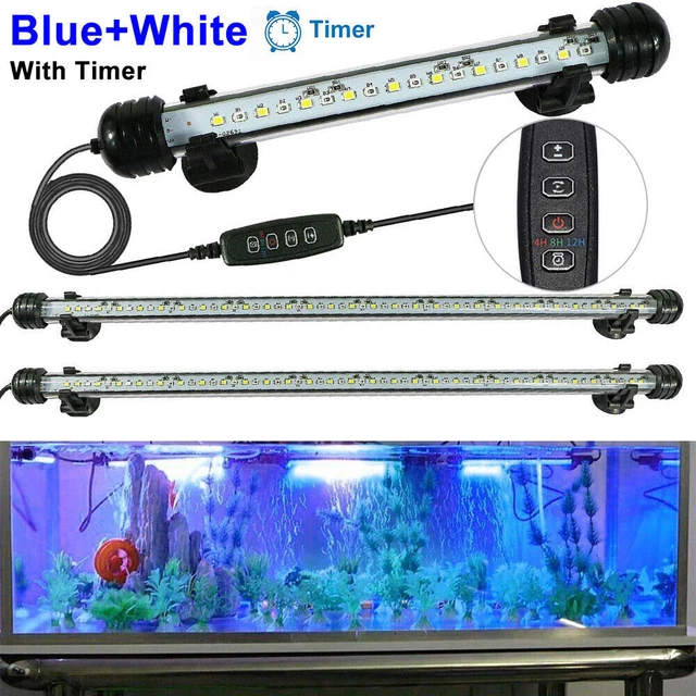 Submersible LED Aquarium Fish Tank Light Strip Pond Bar Lamp Dimmable Timer US