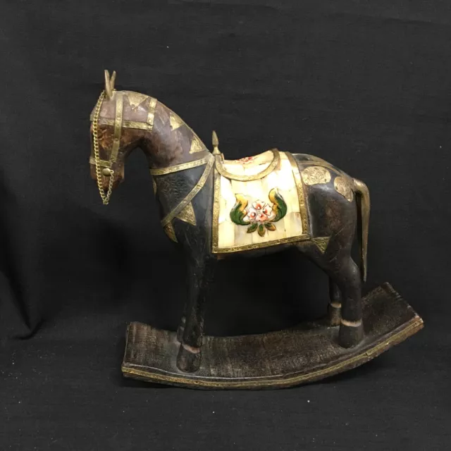 Wooden Rocking Horse Ornament Decorative Figure (55) #452