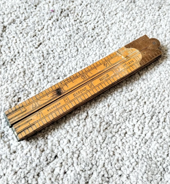 Vintage Rabone No.1375 Boxwood Folding Ruler 24 inches