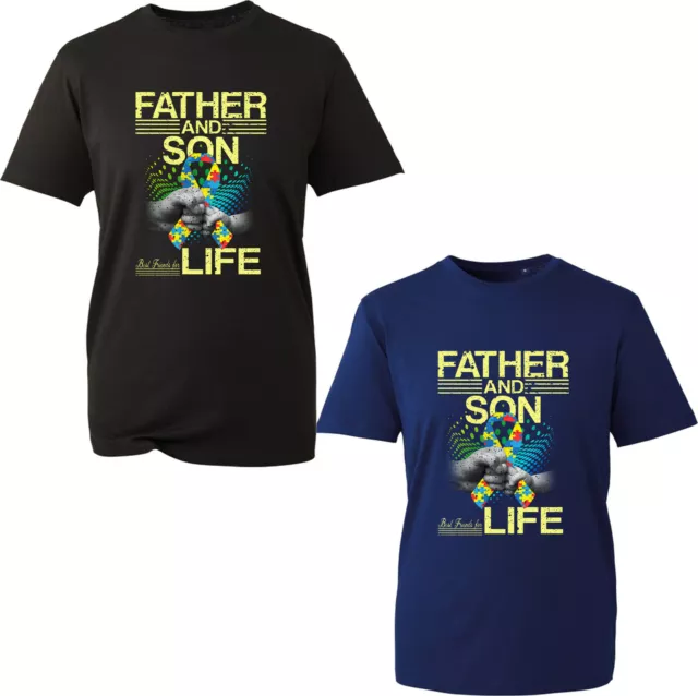T-shirt unisex regalo top padre e figlio consapevolezza dell'autismo Best Friends for Life