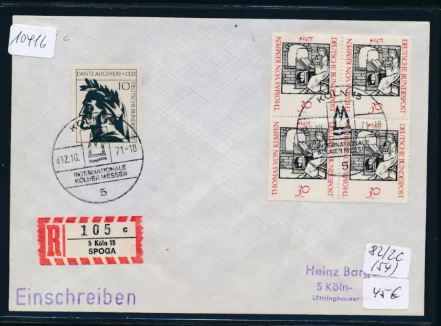 11014) Sonder R-Zettel Köln SPOGA, Brief SST 12.10.71