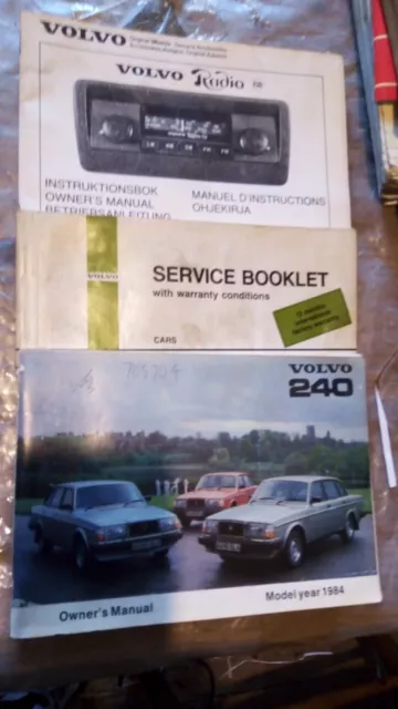Volvo Owners Handbook/Manual Model Year  1984 ,Service Booklet & Radio Handbook