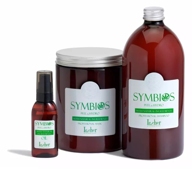 Symbios Peeling Haarpflege Set Shampoo Haar Maske Serum Kopfhautpflege trockenes