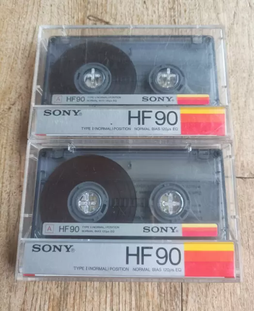 2x SONY HF 60 BLANK AUDIO CASSETTE VIERGE TAPE USED from 1988 TYPE I NORMAL