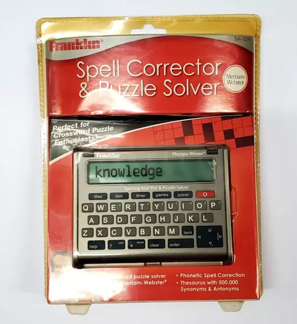 Franklin SA-309 Merriam Webster Spell Corrector & Puzzle Solver NEW Sealed