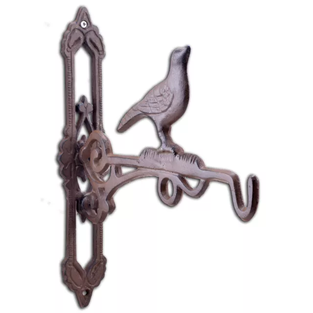 Decorative Bird Cast Iron Plant Hanger Flower Basket Hook