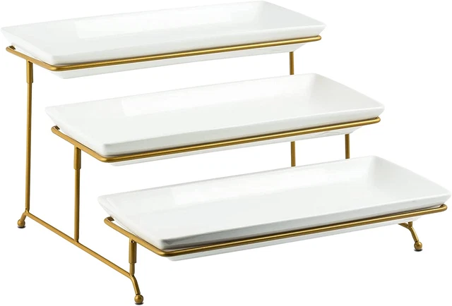 Large Tiered Serving Stand with Platters 3 Tier Serving Stand Serving Tray for D