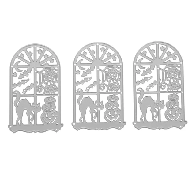 3PCS Scary Stirbt Fenster Bahnen Fledermäuse Hintergrund Sterben Schnitte Präge