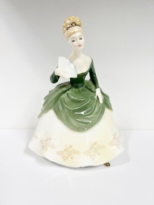 Royal Doulton Soiree Figurine HN 2312 Woman With Fan In Green Dress