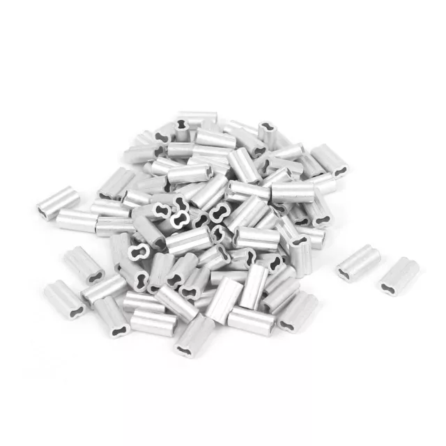 1mm Wire Rope Aluminum Sleeves Clip Fittings Loop Sleeve Cable Crimps 100pcs