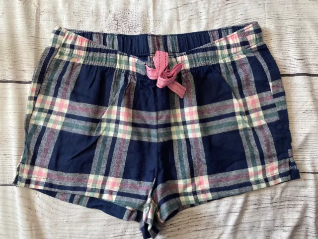 Old Navy Womens Blue/Pink/White Flannel Plaid Sleep Shorts Sz M NWT