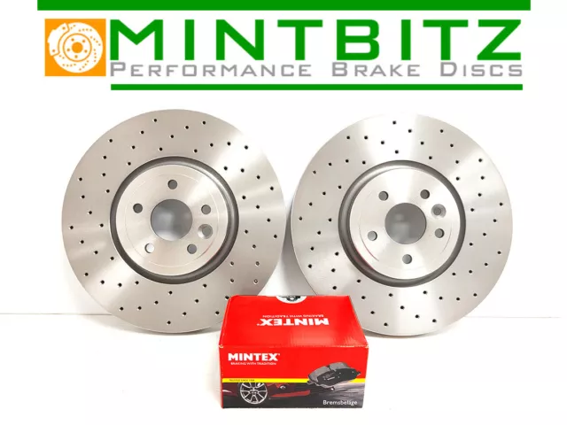 FRONT DRILLED BRAKE DISCS & MINTEX PADS FOR JAGUAR XF X260 2.0 2.0 D 3.0 S 350mm