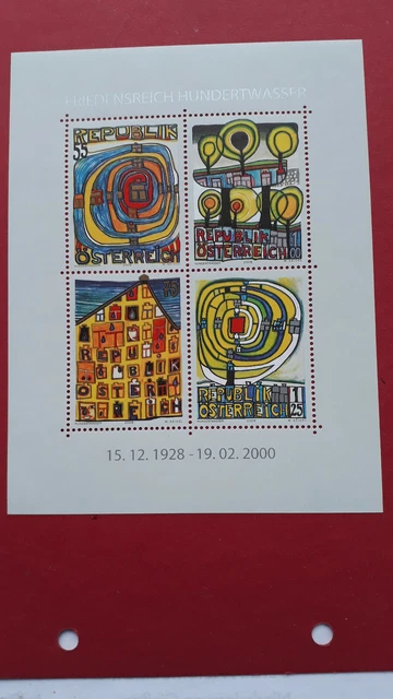Österreich  Block 47  postfrisch 2008. " Friedensreich Hundertwasser "