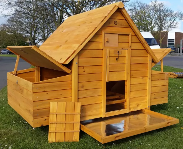 Large Chicken Coop Run Hen House Poultry Ark Home Nest Box Coup Coops