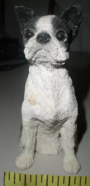 Vintage UNITED DESIGN CORP Stone Critters SC-239 BOSTON TERRIER 4" Figurine