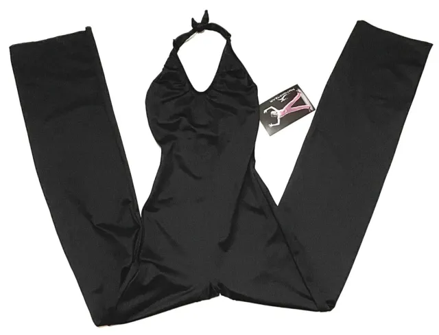 Motionwear Unitard Bodysuit Jumpsuit Halter Nylon Spandex # 6278 Black New Women