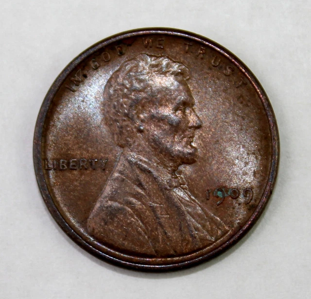 1909 VDB First Year Lincoln Wheat Cent Penny UNC BU Brown Great BN Piece 1c Coin
