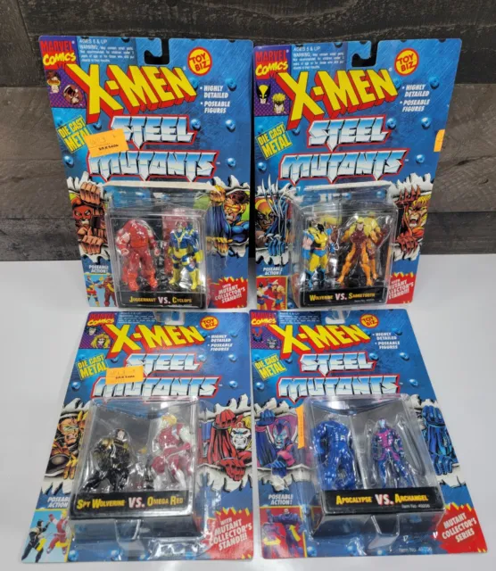 X-men Steel Mutants Metal Action Figures Marvel Toy Biz 1994 Complete Set Of 4