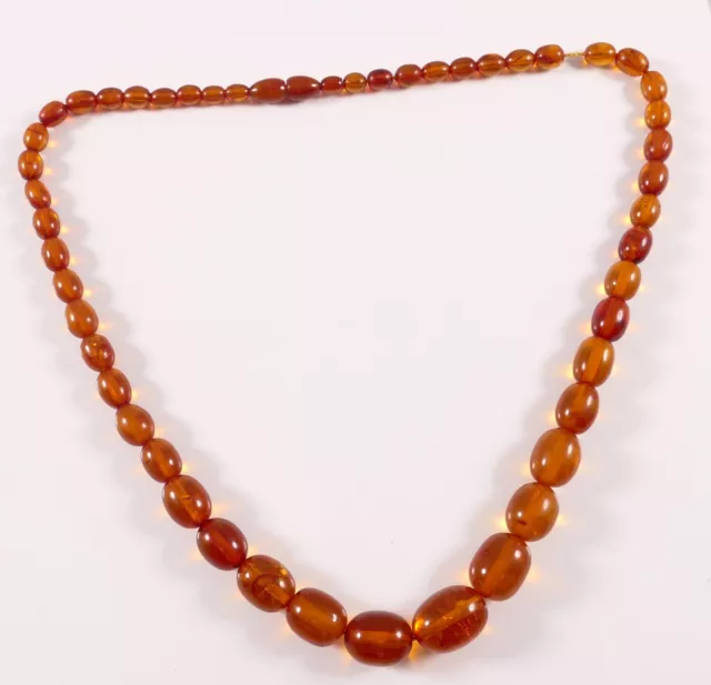 Bernstein- Collier Hals- Kette ovale Kugeln  Amber Schraubverschluss 57cm Länge