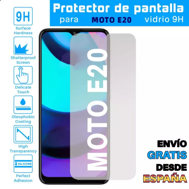 Protector de Pantalla para Motorola Moto E20 Cristal Templado Vidrio 9H Premium