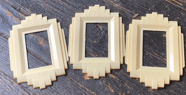 3 Vintage 1930s Art Deco Plastic Light Switch Wall Plates