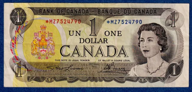 Canada $1 (1973) BC-46aA / P-85a(1) REPLACEMENT NOTE (Circulated) *MZ7524790