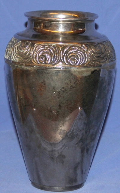 Vintage Floral Silver Plated Potbelly Vase