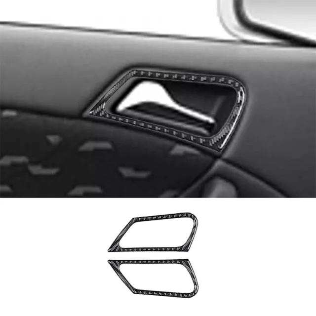 Carbon Fiber Interior Front Door Handle Cover Trim For Mercedes-Benz W203