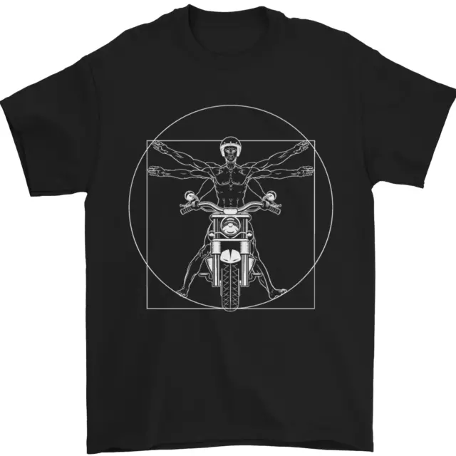 T-shirt da uomo moto Vitruvian Biker 100% cotone