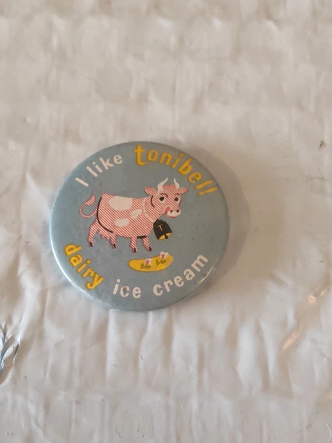 Tonibell Dairy Ice Cream - Vintage Pin Badge - Excellent Condition FREE POST UK