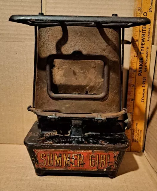 Vintage GAME JR Sad Iron Heater nickel trim Kerosene