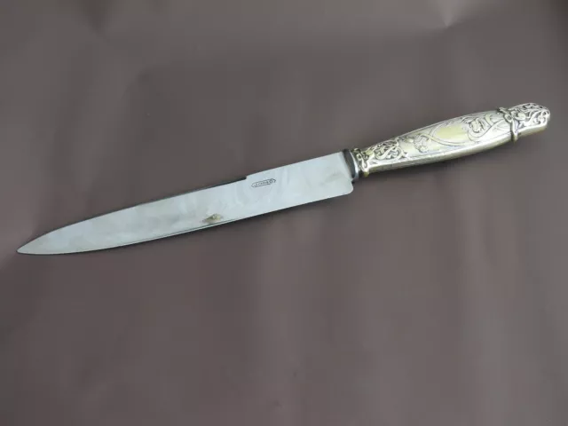 Ancien Couteau A Découper Gigot Viande Menagere Couverts Argente Table Knife