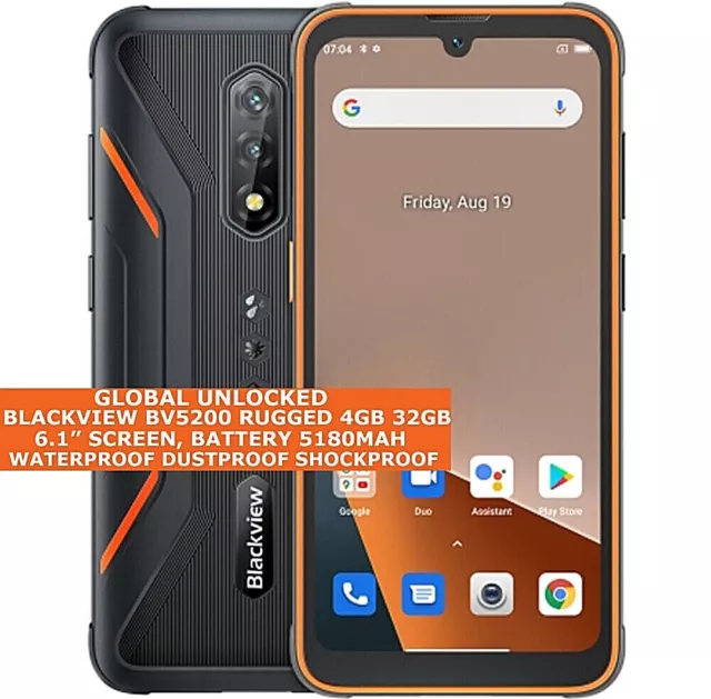 Blackview BV5200 Rugged 4gb 32gb Imperméable 6.1 " Face Id Android 12 Smartphone