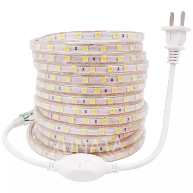 5050 Tape Lights rope Waterproof 110V 100m 5m Strip SMD Flexible Ribbon LED 220V