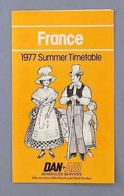 Dan Air France Airline Timetable Summer 1977