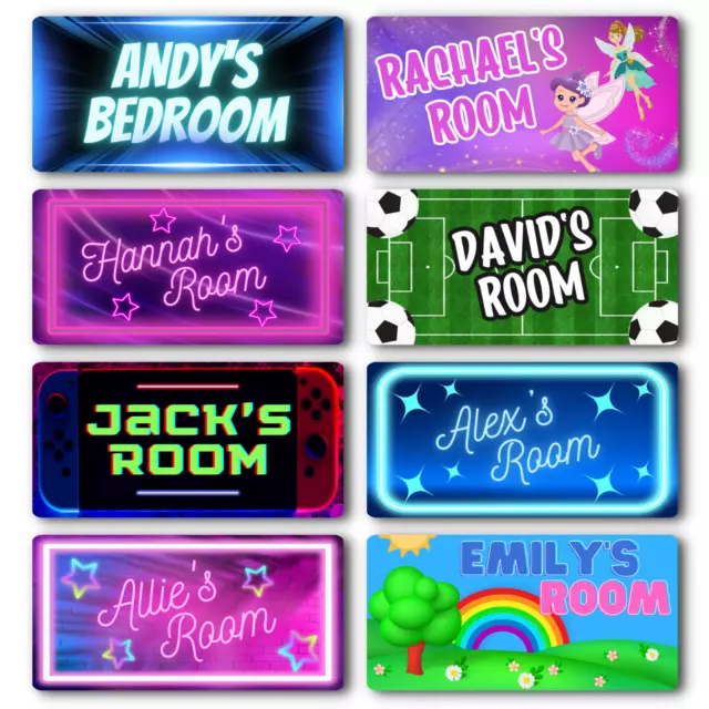 Boys Bedroom Girls Room Sign Personalised Name Kids Door Childrens Nursery Decor