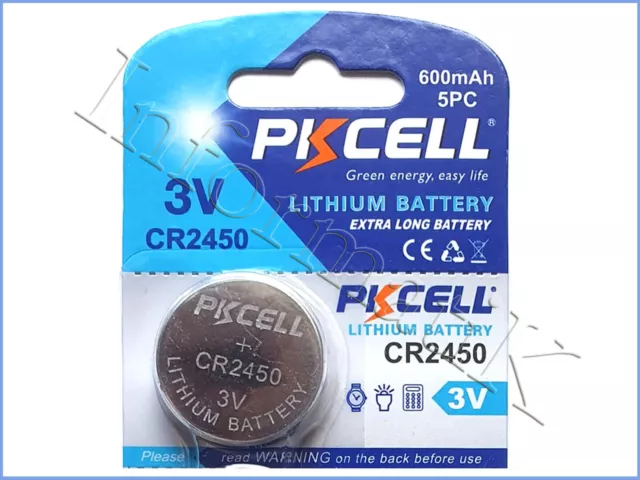 PKCELL CR2450 Cr 2450 3V Pile Batterie Blister Button Coin Cell