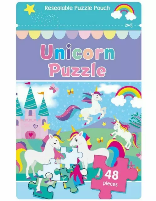 Unicorn Jigsaw Puzzle Resealable Pouch 48 Piece Age 3+ Stocking Filler